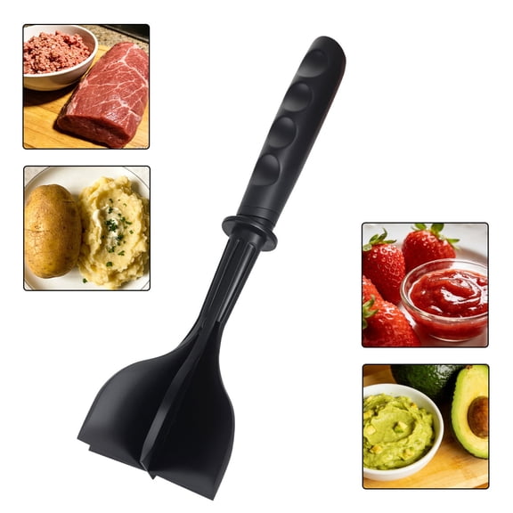 Ground Meat Chopper Masher Silicone, Multi Functional Non Stick Cookware Kitchen Tool, Hamburger Mixer Utensil with Handle