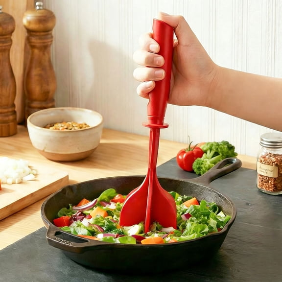 Ground Meat Chopper Masher Silicone, Multi Functional Non Stick Cookware Kitchen Tool, Hamburger Mixer Utensil with Handle