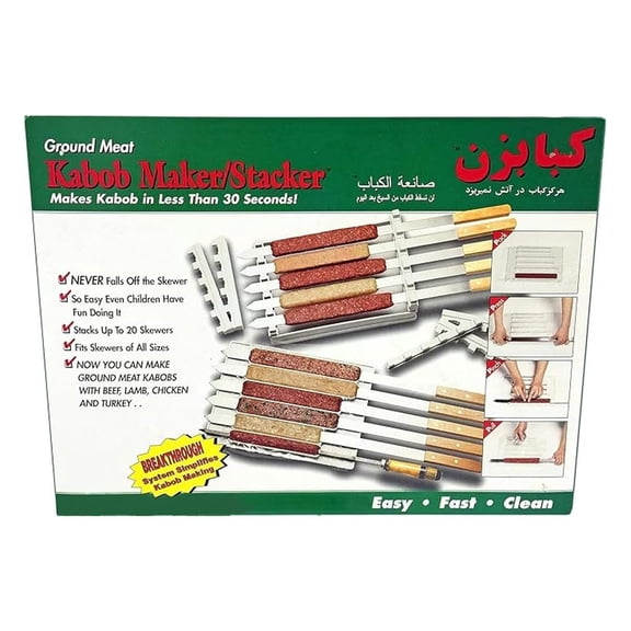 Ground Meat Kabob Maker & Stacker- Stacks up to 20 Skewers!