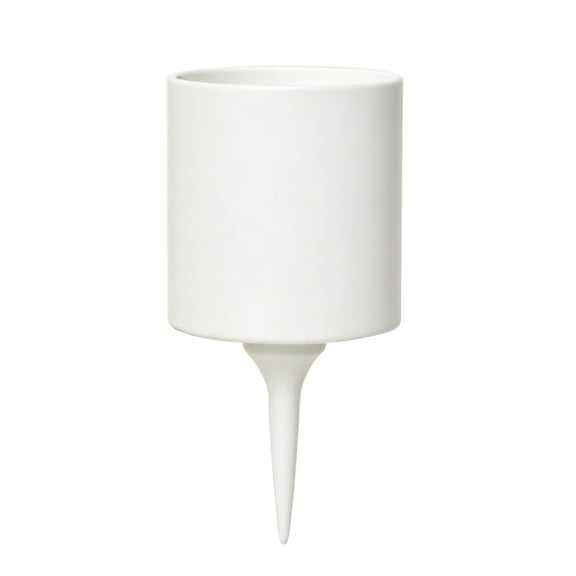 Ground Mounted Cup Holder Golf Course Beach Cup Holder Plastic White Deep Slot Tapered Spike Outdoor Portable 15cm(White)