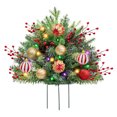 thumbnail image 1 of Ground Plug Christmas Tree with 8 Lighting Modes – 2ft Outdoor Lighted Artificial Tree with Tripod Stake, LED Lights, Energy-Saving Holiday Decoration for Yard, Patio, Mall Display, 1 of 5