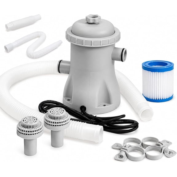 Above Ground Pool Filter Pump 330GPH,Cartridge Pool Filters Pump System,Flow Rate Powerful Pool Filter Pump,High Efficiency Cartridge Electric Pool Filter,for Above Ground Pools