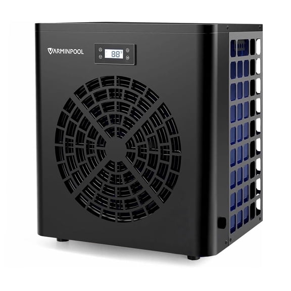 Varminpool Above Ground Pool Heater, Max 16000BTU up to 5400gallons Electric Swimming Pool Heat Pumps, Titanium Heat Exchanger, 110V/120V, Fits 8/11/15 Foot Pools Heating Pool Warmer