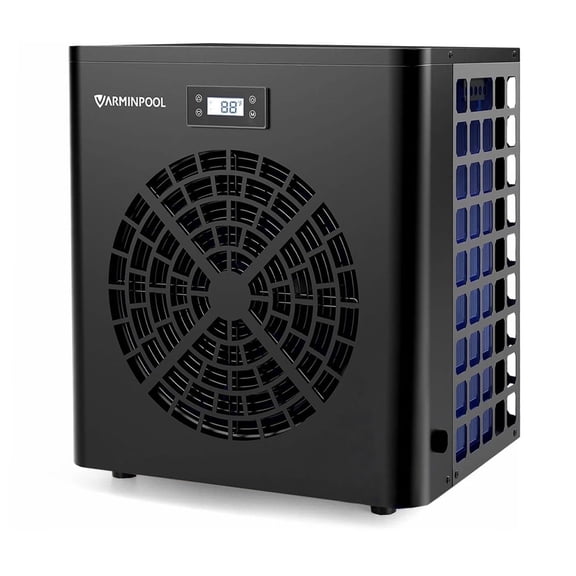 Varminpool Above Ground Pool Heater, Max 16000BTU up to 5400gallons Electric Swimming Pool Heat Pumps, Titanium Heat Exchanger, 110V/120V, Fits 8/11/15 Foot Pools Heating Pool Warmer