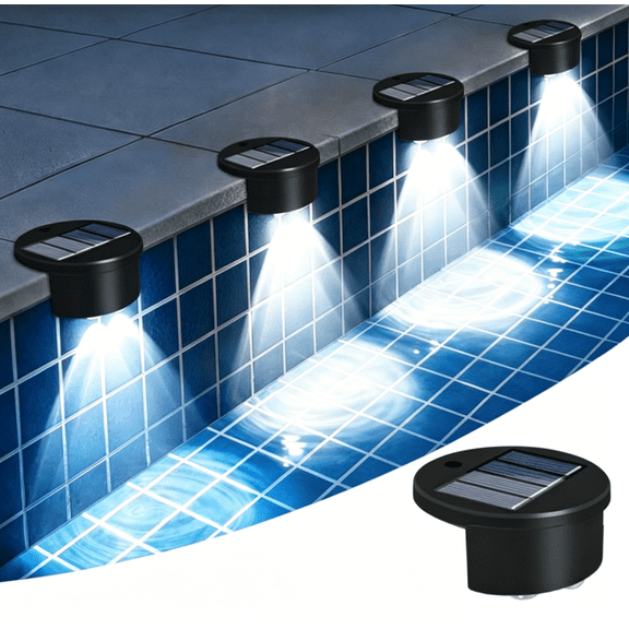 Above Ground Pool Lights 1 Pack, Solar Powered LED Lights Wireless, Waterproof Outdoor Swimming Pool Decoration, 3 Color Modes for Inground Pool, Easy DIY Install