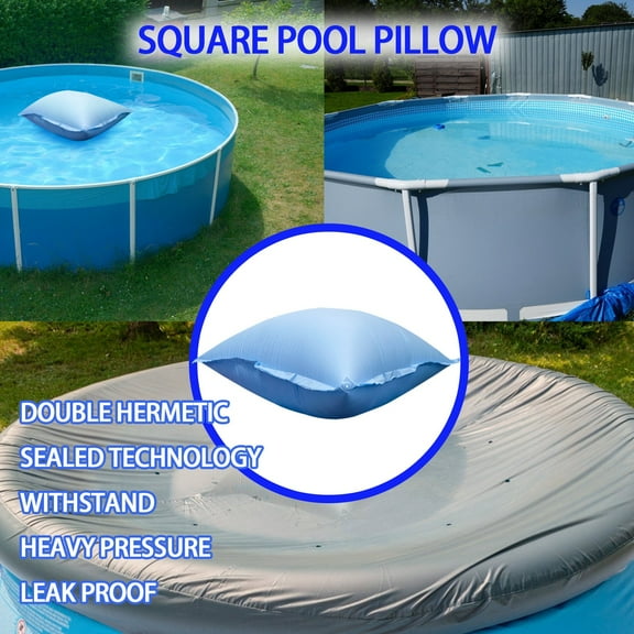 Above Ground Pool Pillow 47X47 Inches Winter Closing Kit for Winterizing Outdoor Swimming Pools to Prevent Ice Damage and Cover Collapse with Included Ropes A One Size