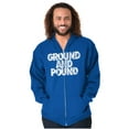 thumbnail image 1 of Ground Pound Muay Thai Fighter Unisex Fleece Graphic Zip Up Hoodie Brisco Brands 4X, 1 of 5