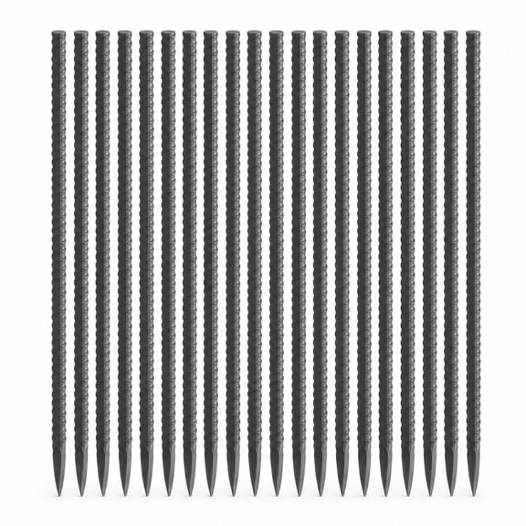 Ground Rebar Stakes, 16 inch Heavy Duty Metal Ground Anchors, 50 Pcs, Q235 Steel with Black Finish for Tents, Fences, and Trampolines