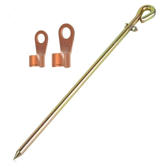 Ground Rod Kit With Copper Clad Finish And Flexible Wire For Generator ...