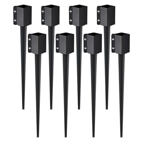 Ground Screw, No Dig Ground Anchor DIY Screw in Stake, Includes Lag Bolts & a Rebar, U-Shape Heavy Duty Steel Post Holder, Great for Mailbox and Fence Posts