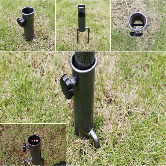 Ground Spike Parasol Base Beach Garden Umbrella Holder Adjustable Patio Stand