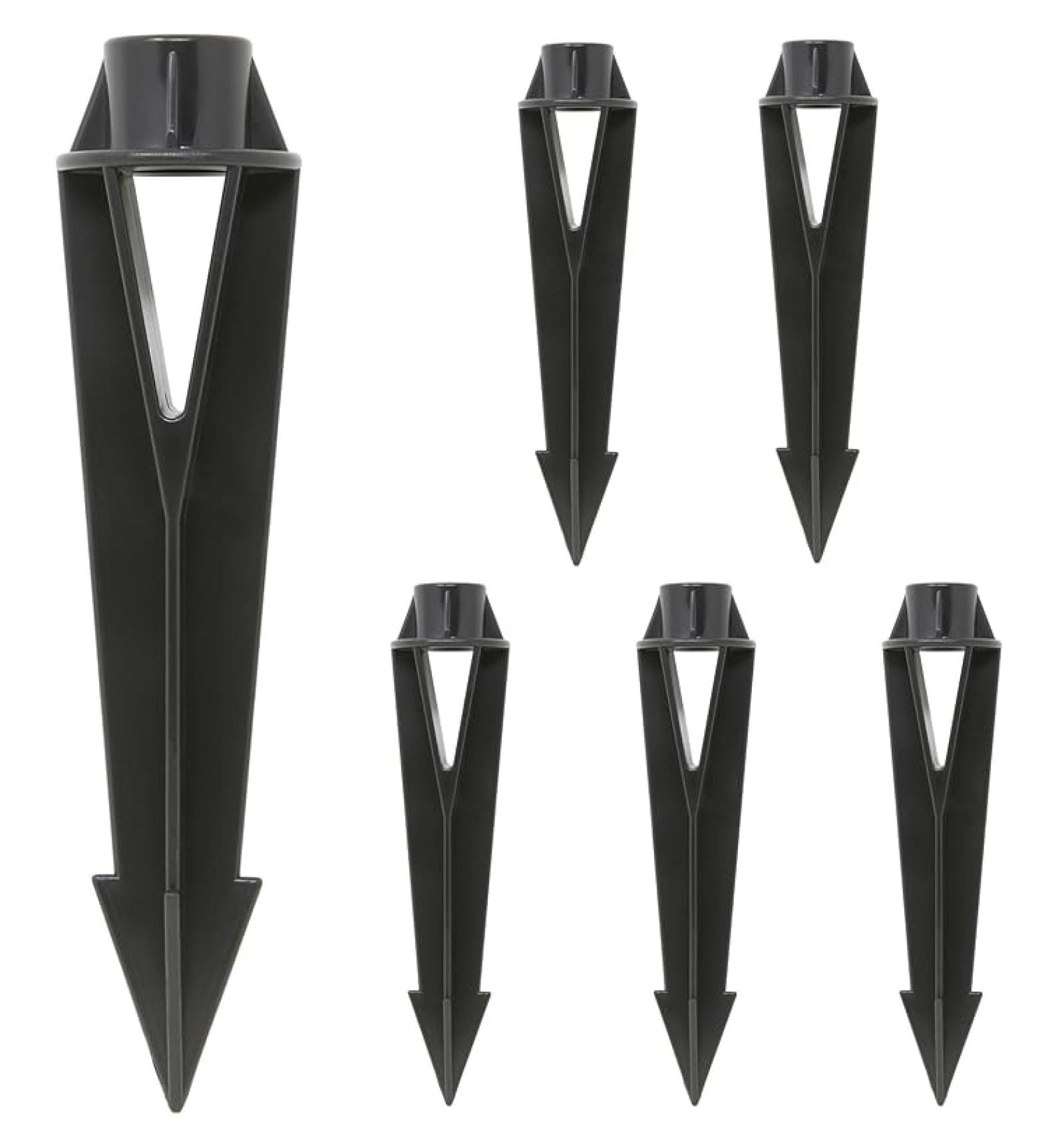 Ground Stakes 6 Pack - 9 Inch Heavy Duty Steel Tent Stakes, 1/2-14 NPSM ...