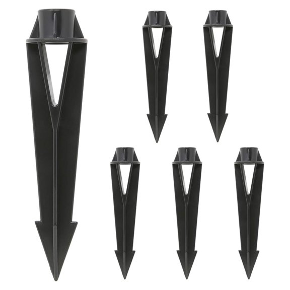 Ground Stakes 6 Pack - 9 Inch Heavy Duty Steel Tent Stakes, 1/2-14 NPSM Threaded, 2 Inch Diameter for Outdoor Anchoring, Camping, Garden, and Landscape