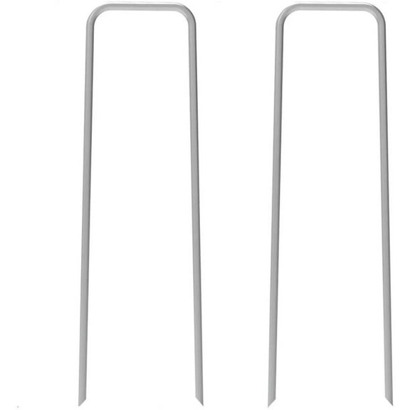 Ground Stakes, Stakes for Gardening, Plant Stakes, 50Pcs Silver Artificial Turf Stakes Staples, Gauge Landscape Staples, Galvanized Lawn Spikes, Heavy Duty Yard Ground Pin, Height: 15Cm/6In, 50Pc
