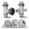 thumbnail image 1 of Above Ground Swimming Pool Inlet & Outlet Water Replacement Parts Kit, Includes 1.5" Inlet Nozzle, 1.25" Outlet Strainer, Dual Split Hose Plunger Valve & Shut Off Valve, 1 of 7