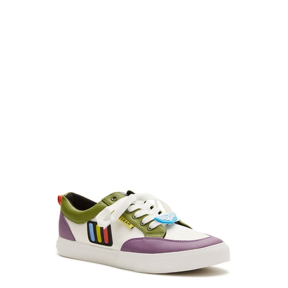 Ground Up Men's Buzz Lightyear Lace Up Sneakers Low Top White, 7-13