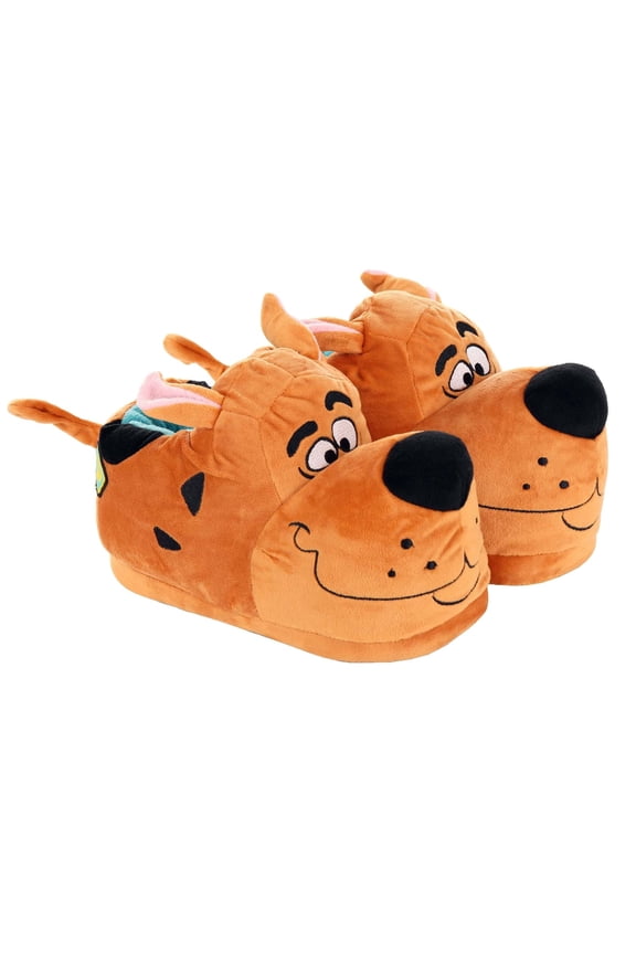 Scooby Doo Adult Slippers, Cozy Plush Slipper, Unisex Brown, Size 10