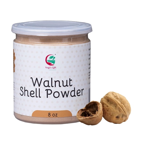 Ground Walnut Shells/Walnut Shell Powder 8oz | Great for Face Scrub | Natural Exfoliant for Soap Making | by Yogi's Gift 