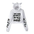 thumbnail image 1 of Ground bound young Flower Cat Ear Fashion Casual Women's Short Hoodie Sportswear, 1 of 2