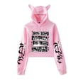 thumbnail image 1 of Ground bound young Flower Cat Ear Fashion Casual Women's Short Hoodie Sportswear, 1 of 2