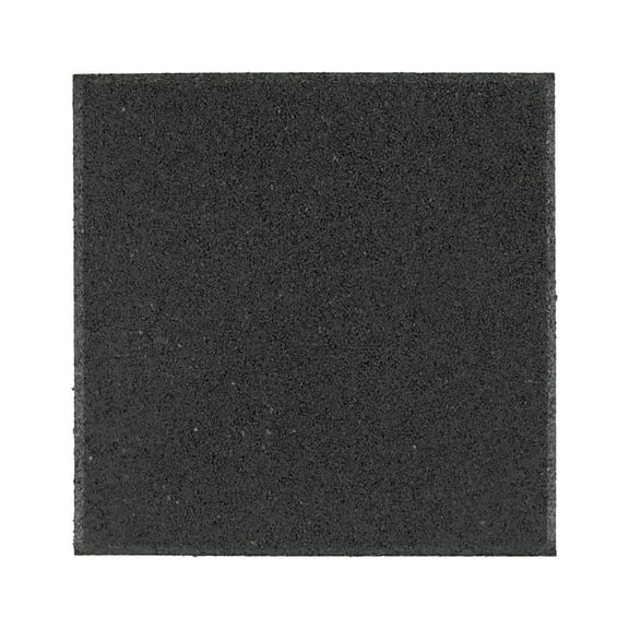 GroundSmart 12" x 12" x 1/2" Black Flat Square Recycled Rubber Paver, 12 Pack