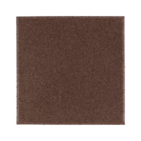 GroundSmart 12" x 12" x 1/2" Brown Flat Square Rubber Paver, 12 Pack