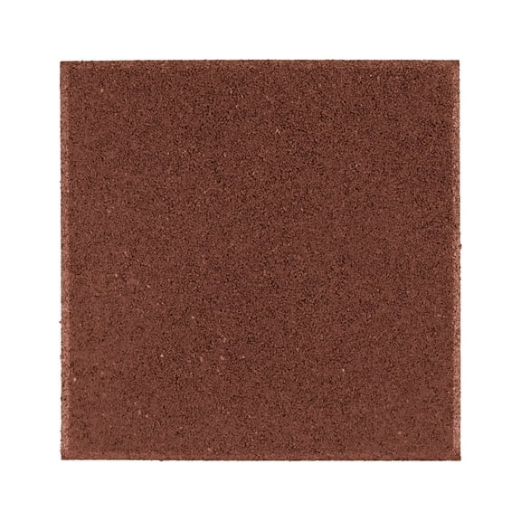 GroundSmart 12" x 12" x 1/2" Red Flat Square Rubber Paver, 12 Pack
