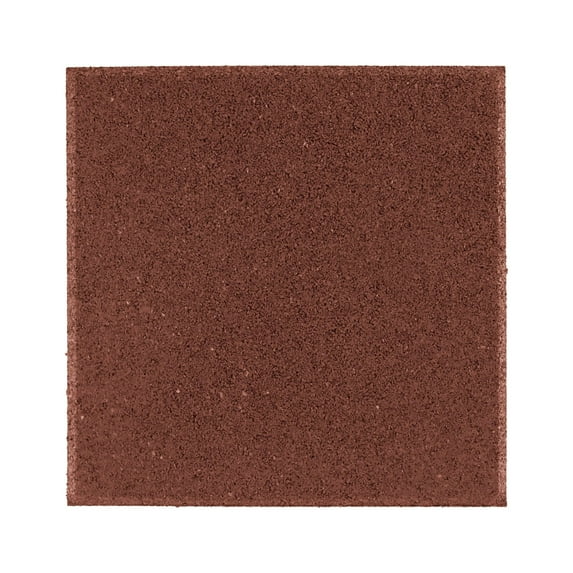 GroundSmart 12" x 12" x 1/2" Red Flat Square Rubber Paver, 60 Pack
