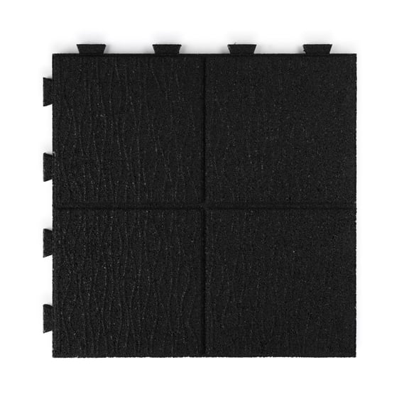 GroundSmart 16" x 16" x 5/8" Black SmartLoc Cobblestone Rubber Paver Block, 9 Pack
