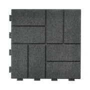 GroundSmart 16" x 16" x 5/8" Gray SmartLoc Brick Rubber Paver, 75 Pack