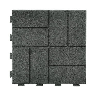 GroundSmart 16" x 16" x 5/8" Gray SmartLoc Brick Rubber Paver, 9 Pack