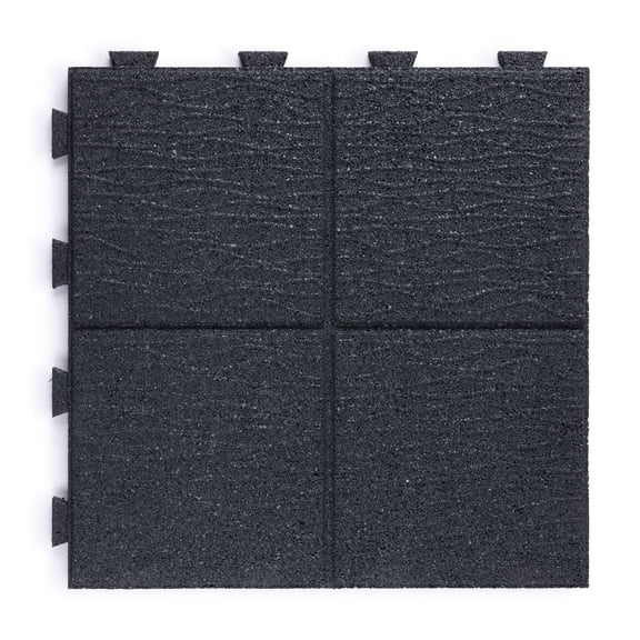 GroundSmart 16" x 16" x 5/8" Gray SmartLoc Cobblestone Rubber Paver Block, 9 Pack