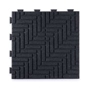 GroundSmart 16" x 16" x 5/8" Gray SmartLoc Herringbone Floor Tile Rubber Patio Paver, 9 Pack