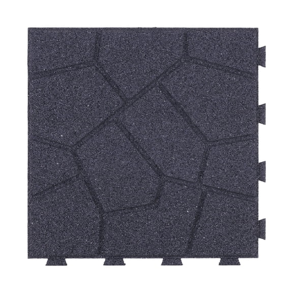 GroundSmart 16" x 16" x 5/8" Gray SmartLoc Stone Rubber Paver Block, 9 Pack
