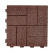 GroundSmart 16" x 16" x 5/8" Red SmartLoc Brick Rubber Paver, 75 Pack
