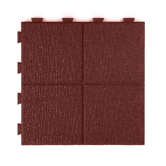 GroundSmart 16" x 16" x 5/8" Red SmartLoc Cobblestone Rubber Paver Block, 9 Pack