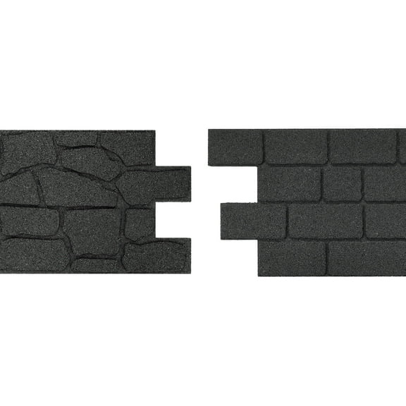 GroundSmart 24" x 12" x 5/8" Black Interlocking Dual-Sided Rubber Paver, 9 Pack