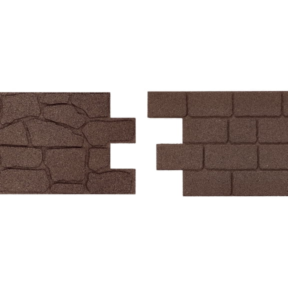 GroundSmart 24" x 12" x 5/8" Brown Interlocking Dual-Sided Rubber Paver, 9 Pack