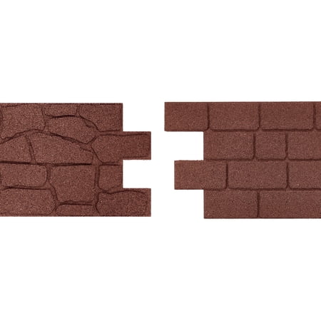 GroundSmart 24" x 12" x 5/8" Red Interlocking Dual-Sided Rubber Paver, 60 Pack