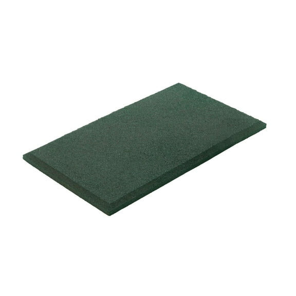 GroundSmart 54” x 32” Recycled Green Rubber Playground Swing Mat, Single Child Safety Play Mat