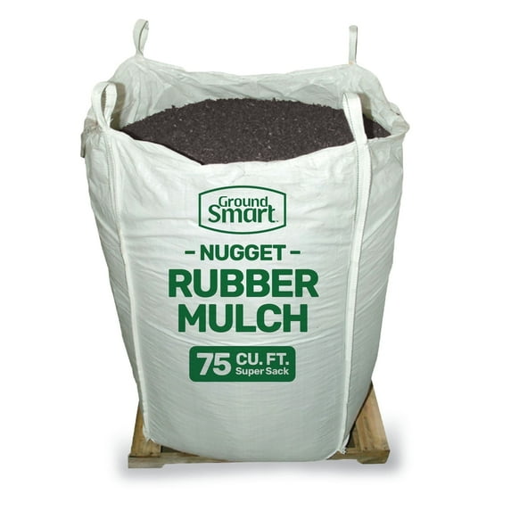 GroundSmart Black Rubber Mulch, 75 Cu Ft Super Sack