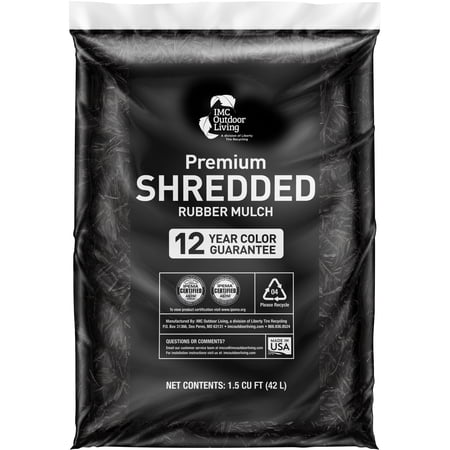 GroundSmart Black Shredded Rubber Mulch, 1.5 Cu Ft