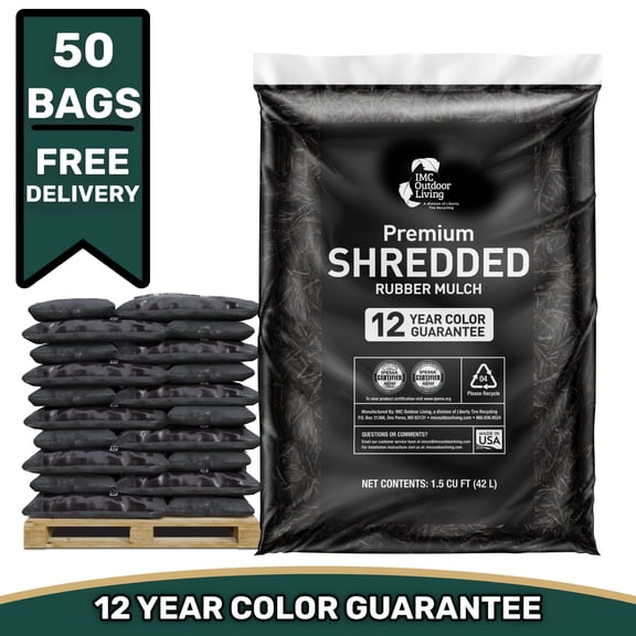 GroundSmart Black Shredded Rubber Mulch, 75 Cu Ft