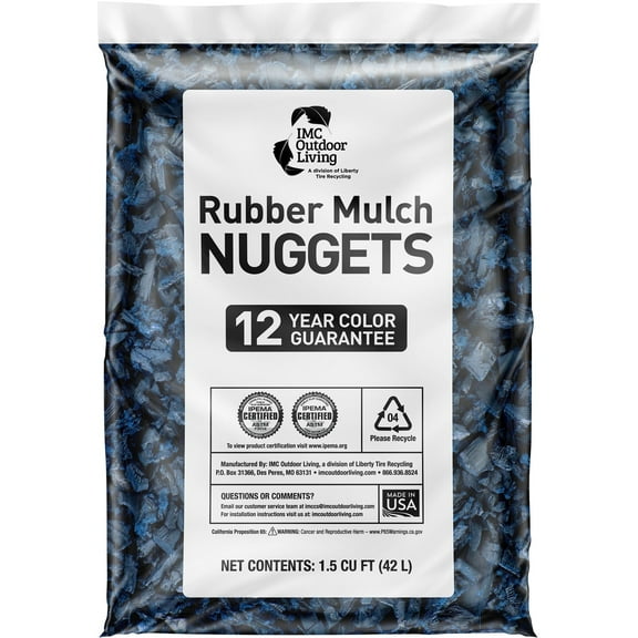 GroundSmart Blue Rubber Mulch, 1.5 Cu Ft
