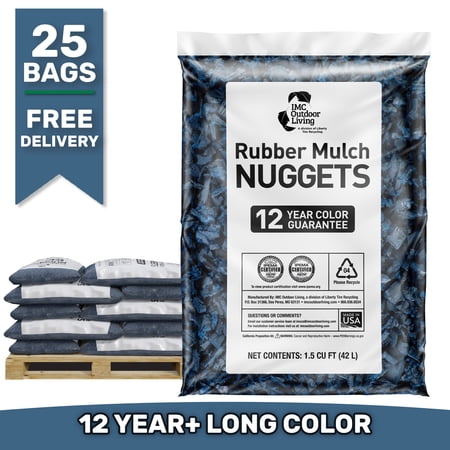 GroundSmart 12+ Year Blue Rubber Mulch, 37.5 Cu Ft