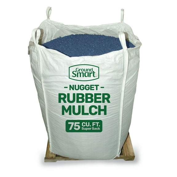 GroundSmart Blue Rubber Mulch, 75 Cu Ft Super Sack