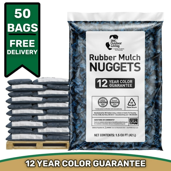 GroundSmart Blue Rubber Mulch, 75 Cu Ft