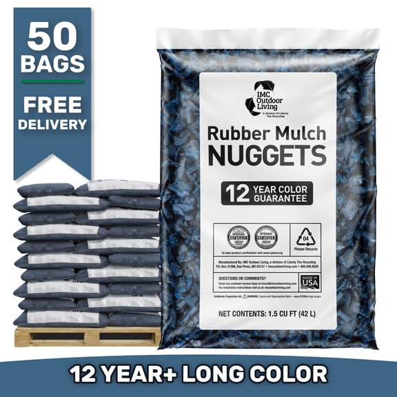 GroundSmart 12+ Year Blue Rubber Mulch, 75 Cu Ft
