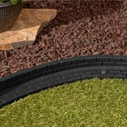 GroundSmart Brickface Landscape Edging, 4 Black Rubber Garden Edging Border, 6 pack
