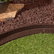 GroundSmart Brickface Landscape Edging, 4 Brown Rubber Garden Edging Border, 48 pack